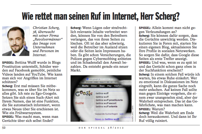 Spiegel Interview | Christian Scherg